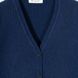 Cardigan con Bottoni Donna Lana Extrafine Sonia  - Rifò Lab Moda circolare made in Italy
Blu Abisso