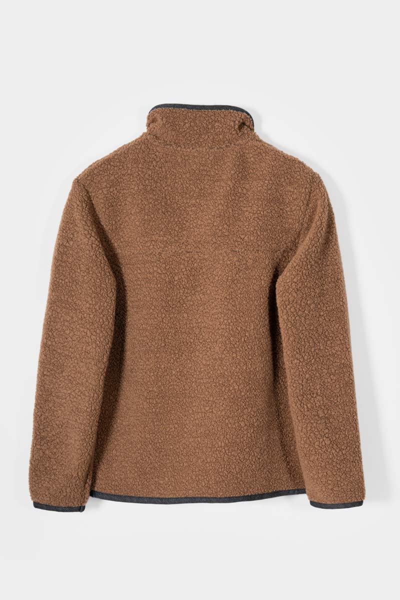 Giacca Pile Donna Teddy Lana Margaret  100% Lana Rigenerata - Rifò Lab Moda circolare made in Italy 
Beige Sughero