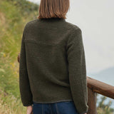 Giacca Pile Donna Teddy Lana Margaret  100% Lana Rigenerata - Rifò Lab Moda circolare made in Italy 
Verde Foresta