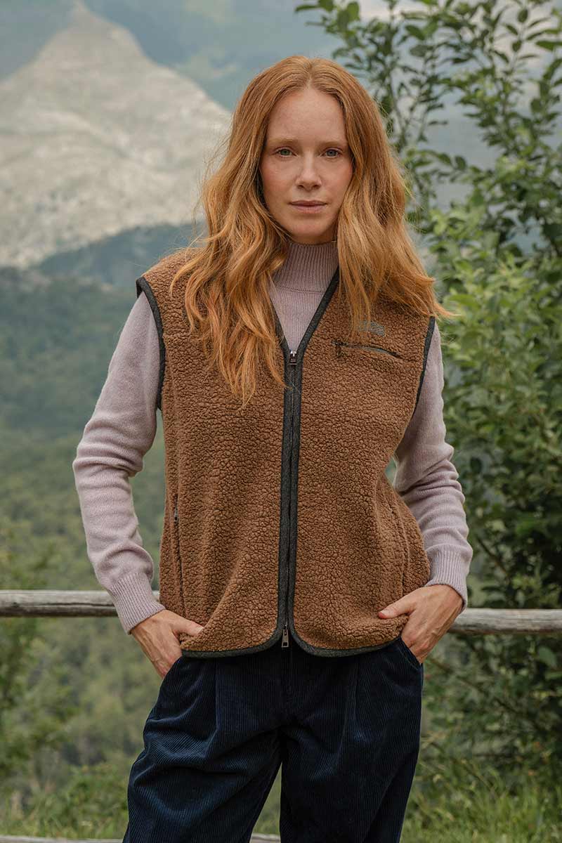 Gilet Pile Donna Uomo Lana Riciclata Andrew - Rifò Lab Moda circolare made in Italy
Beige Sughero