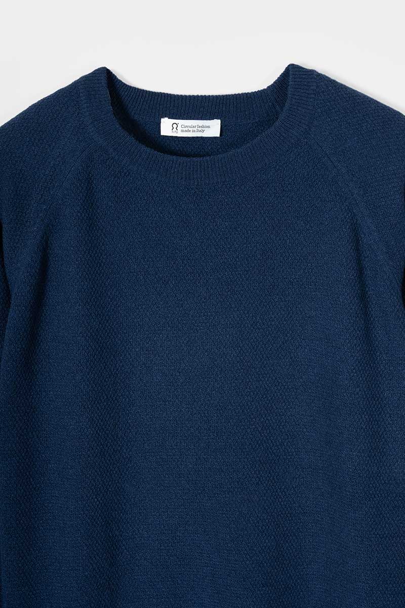Maglioncino Uomo Lana Extrafine Maglia Girocollo Massimo - Rifò Lab Moda circolare made in Italy
Blu Abisso