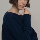 Maglia Scollo a Barca Donna Cashmere Silvia Blu - Rifò