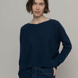Maglia Scollo a Barca Donna Cashmere Silvia Blu - Rifò
