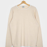 Bianco Burro + Arancio Papaya | Maglia Uomo Cotone Rigenerato Noa