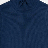 Gilet Donna Collo Alto Lana Riciclata Mariella  - Rifò Lab Moda circolare made in Italy
Blu Abisso