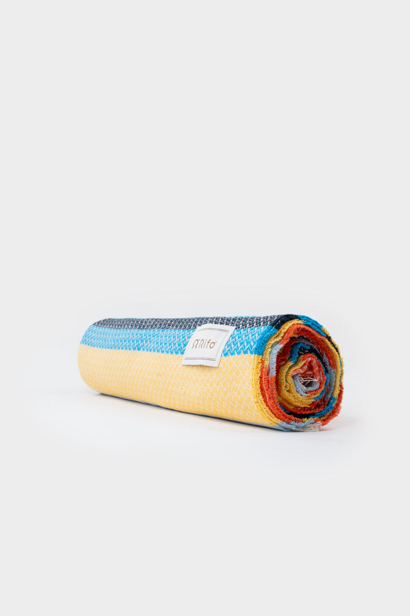 Telo Mare Cotone Rigenerato Libeccio Giallo - Rifò Lab Moda circolare made in Italy