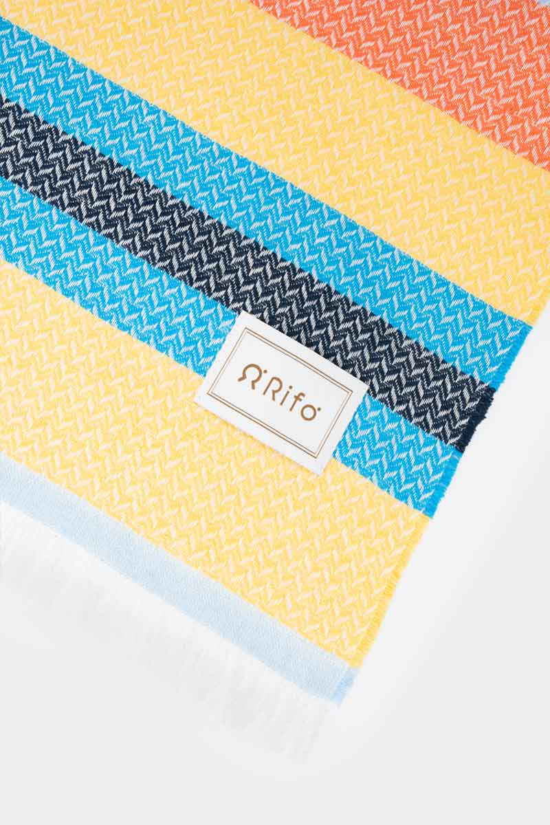 Telo Mare Cotone Rigenerato Libeccio Giallo - Rifò Lab Moda circolare made in Italy