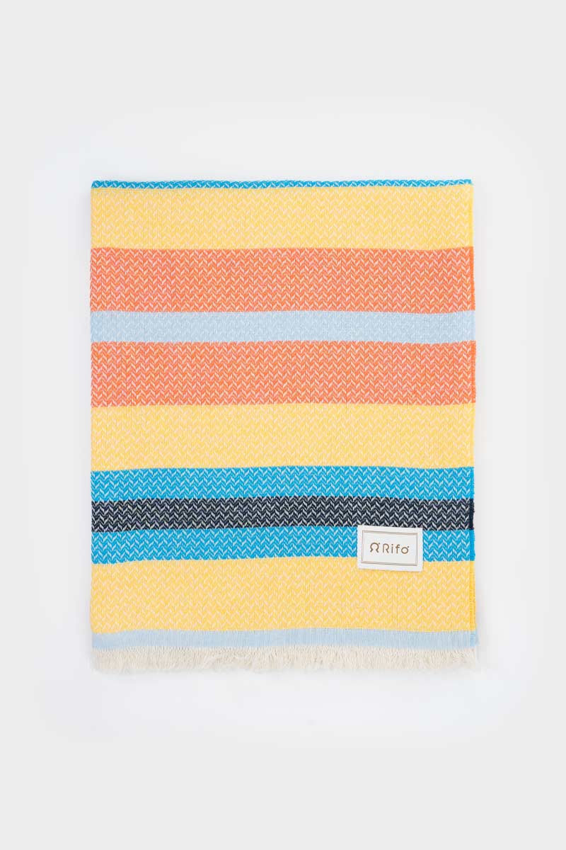 Telo Mare Cotone Rigenerato Libeccio Giallo - Rifò Lab Moda circolare made in Italy