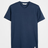 t shirt uomo cotone organico e cotone rigenerato blu - Elio
