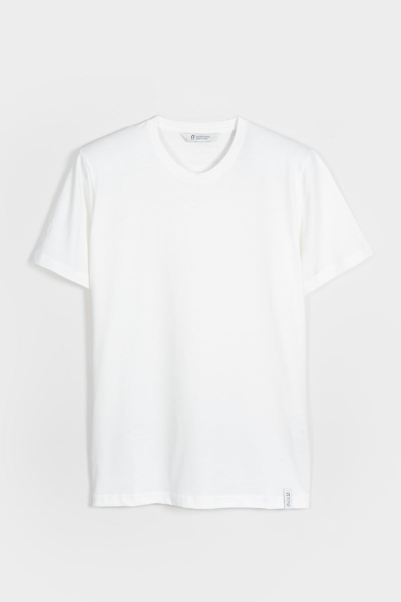 t shirt uomo cotone organico e cotone rigenerato bianca - Elio