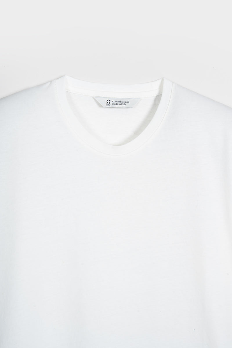 t shirt uomo cotone organico e cotone rigenerato bianca - Elio