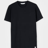t shirt uomo cotone organico e cotone rigenerato Elio - Nero Corvino