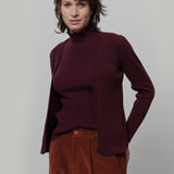 Cardigan con Bottoni Donna Lana Extrafine Sonia  - Rifò Lab Moda circolare made in Italy
Viola Uva