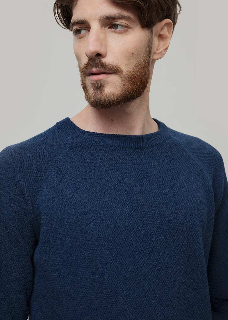 Maglioncino Uomo Lana Extrafine Maglia Girocollo Massimo - Rifò Lab Moda circolare made in Italy
Blu Abisso