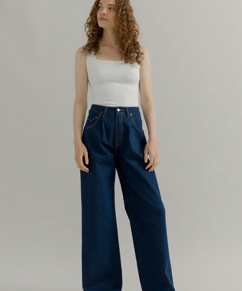 Jeans Wide Leg Donna Cotone Rigenerato Blu Consuelo – Rifò