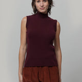 Gilet Donna Collo Alto Lana Riciclata Mariella  - Rifò Lab Moda circolare made in Italy
Viola Uva